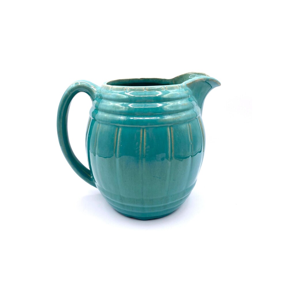 Vintage Turquoise Barrel Shaped Pitcher